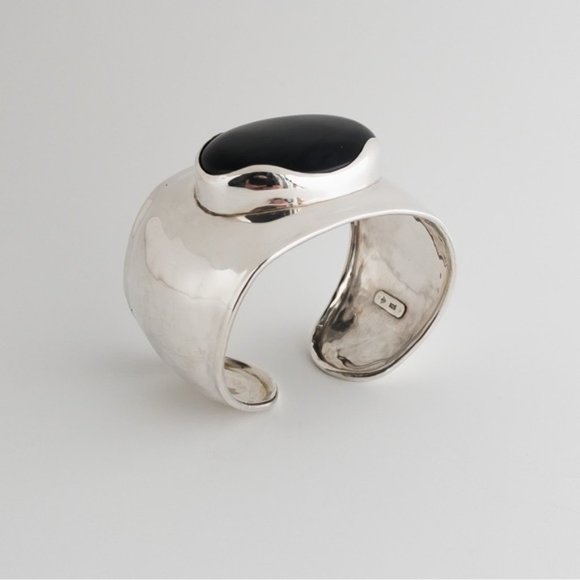 Retired Silpada Chalcedony Cuff Bangle Bracelet B2043 Modernist Design - Picture 4 of 10